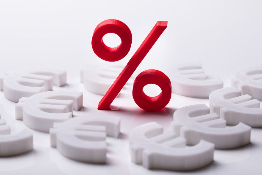 Prozent Symbol zwischen Euro Symbolen